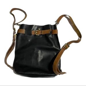 Qisa Backpack Bag Black Full Grain Leather